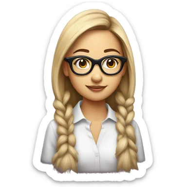 Pretty Girl with glasses on top of ostrich sticker