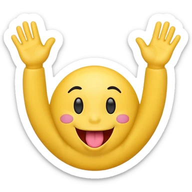 a emoticon with the tongue out, holding up both hands in a shape of an L sticker