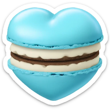 Light blue macaroon in shape of heart  sticker
