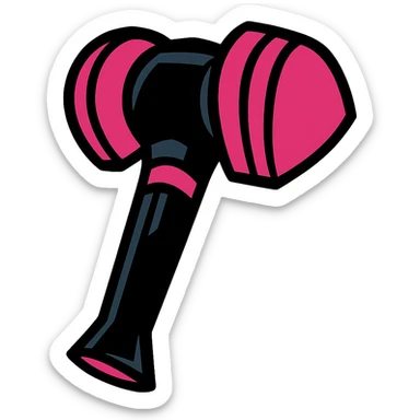 BLACKPINK-inspired gothic lightstick, no hearts, black and pink, bold and expressive, vibrant toon style sticker