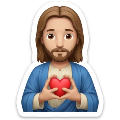 Jésus avec un cœur dans ses mains sticker