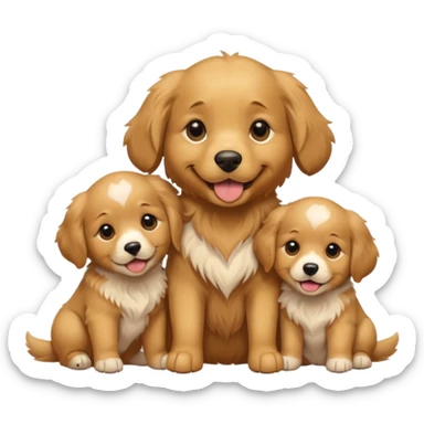 dog with its puppies sticker