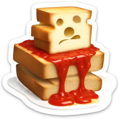 Bread with tomato sauce and cheese ball on the side sticker