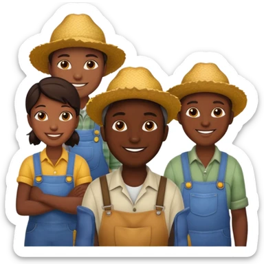 farmer group , dark skin sticker