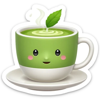 matcha in white cup sticker