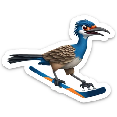 A Roadrunner playing hockey sticker