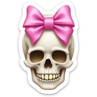 Skull with a pink bow sticker