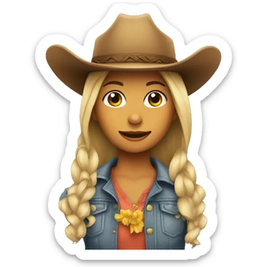 girl with cowboy hat sticker