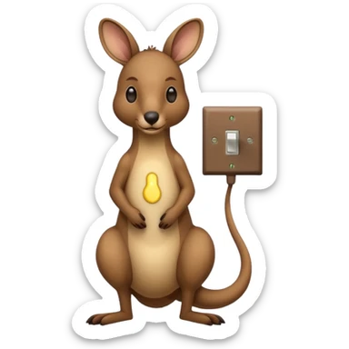 Kangaroo with a light switch for a face sticker