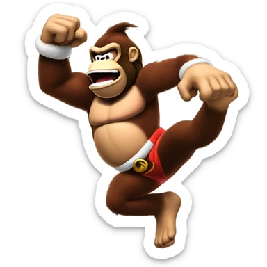 Donkey Kong drop kicking Santa  sticker
