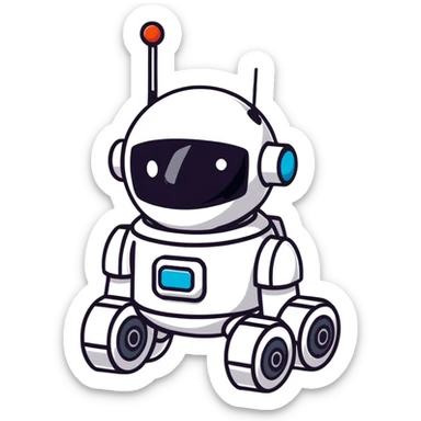 A robust, dependable robot with high-quality construction and maintenance-free design. Long-lasting robot that never needs repairs. sticker