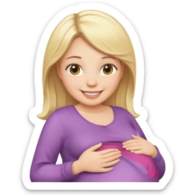 thicc and pregnant woman blond white sticker