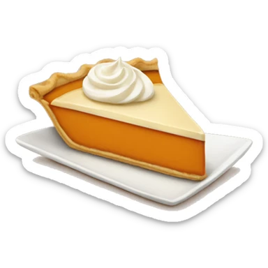 Slice of pumpkin pie with cream sticker