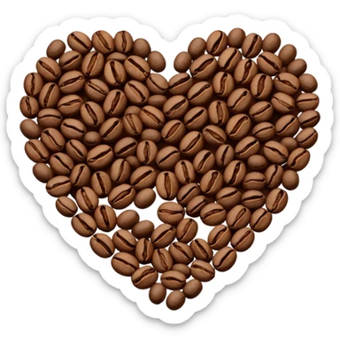 An anotomic heart composed of coffee.  sticker