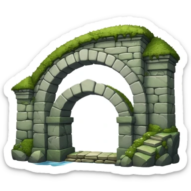 fantasy stone bridge sticker