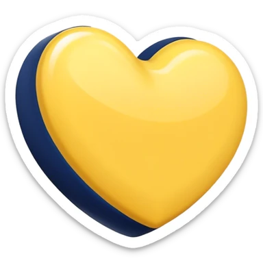 Sarı Lacivert Kalp sticker