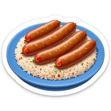 emoji of Rougail saucisse meal. Typical Reunion island meal sticker