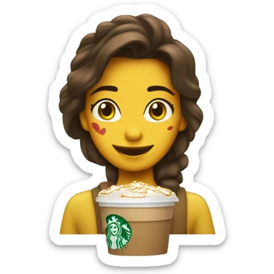 Chica bebiendo sturbucks disney sticker