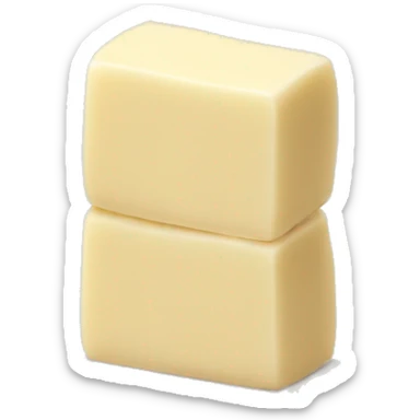 Square horizontal thin bar of white chocolate  sticker