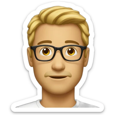 white-tommsmoro-with-glasses-young-no-facial-hair sticker