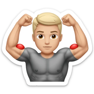 A person maintaining good health with good muscles sticker