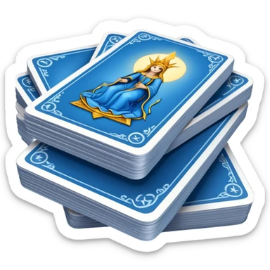 blue tarot card stack sticker
