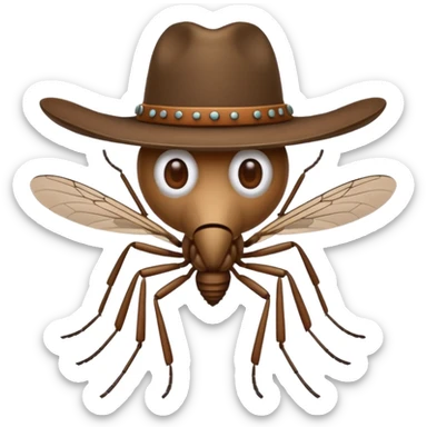mosquito with a cowboy hat sticker