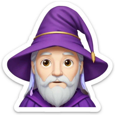 dumbledore, white hair, wear purple magic hat sticker