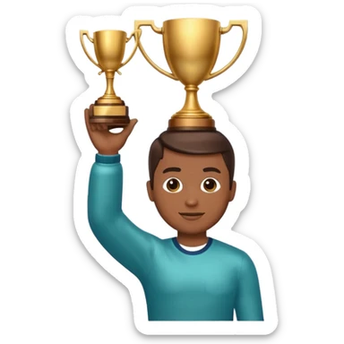 hand raising trophy sticker