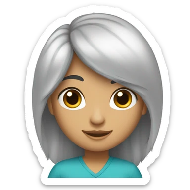 Chico moreno de pelo lacio y chica blanca de pelo negro y largo  sticker