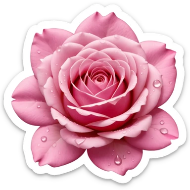 “A Polaroid-style photo of a pink rose  sticker