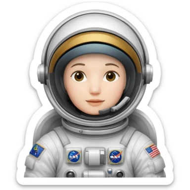 Astronaut floating in space no face only helmet sticker