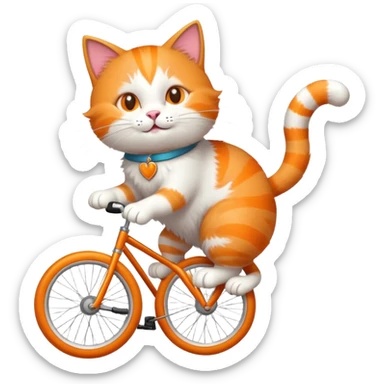 Cat riding a unicycle  sticker