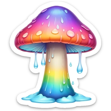  melting pastel rainbow mushroom  sticker