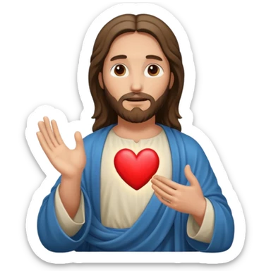 Jesus christ with a heart in his hands  sticker