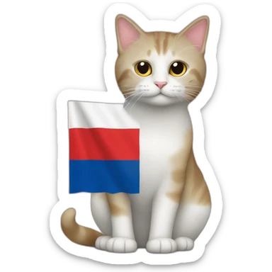 Czechia, Czech flag, cat, clothing sticker