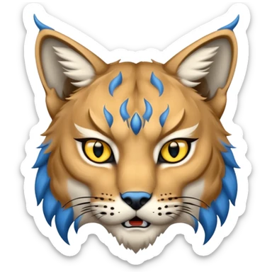 Tête de lynx : très très très féroce et très méchant et tout bleu sticker