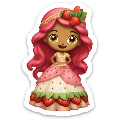 strawberry shortcake in a lehenga  sticker
