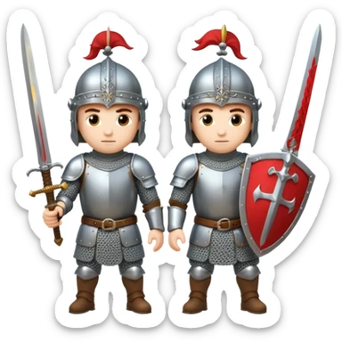 medieval soldiers 2 people with swords prepare for battle sticker