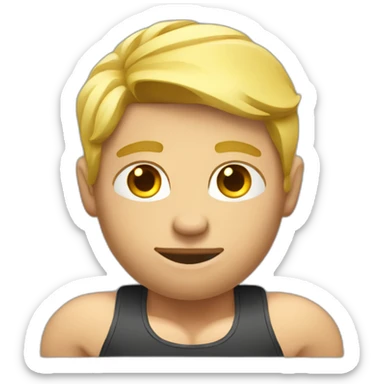 Blond Resigned body builder sticker