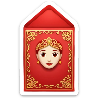 chinese new year red envelope portrait view sticker