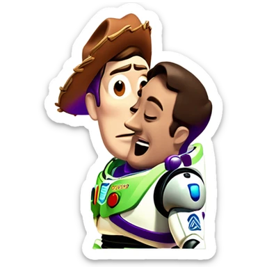 Woody and Buzz playing peek a boo sticker
