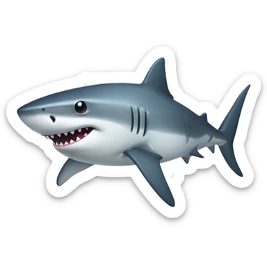 shark that is transparent with dashed line sticker