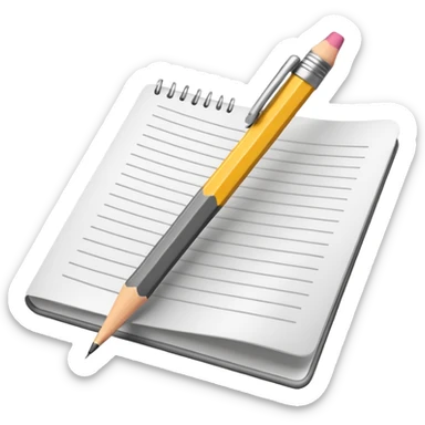 Emoji pencil writing on paper sticker