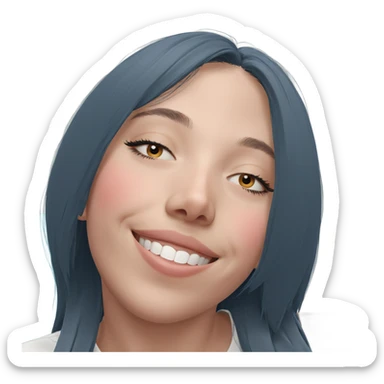 smiling girl with closed eyes sticker