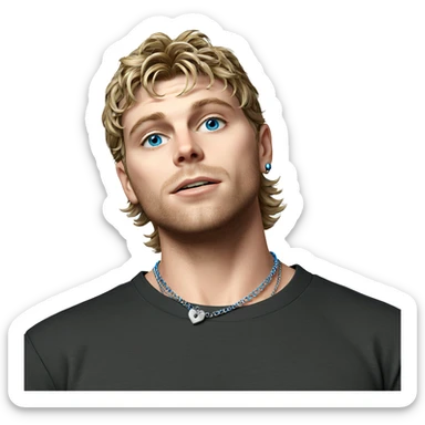 blue eyed boy with necklace sticker