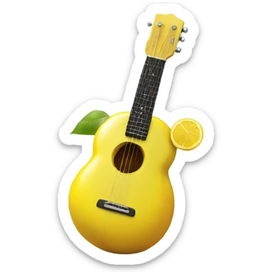 A lemon playing a guitar in the sunshine sticker