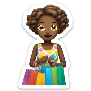 Girl with shopping bags sticker
