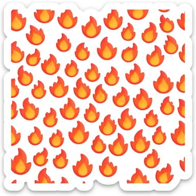 fire, 3d emoji style, cute and smooth flames sticker