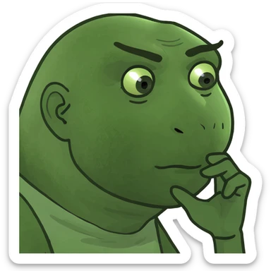 a man sitting at the table with an imac on it, a man sits in a very thoughtful pose sticker